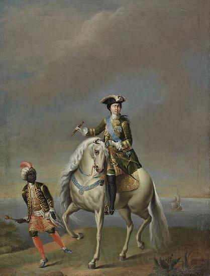 unknow artist Equestrian portrait of Empress Catherine I Norge oil painting art
